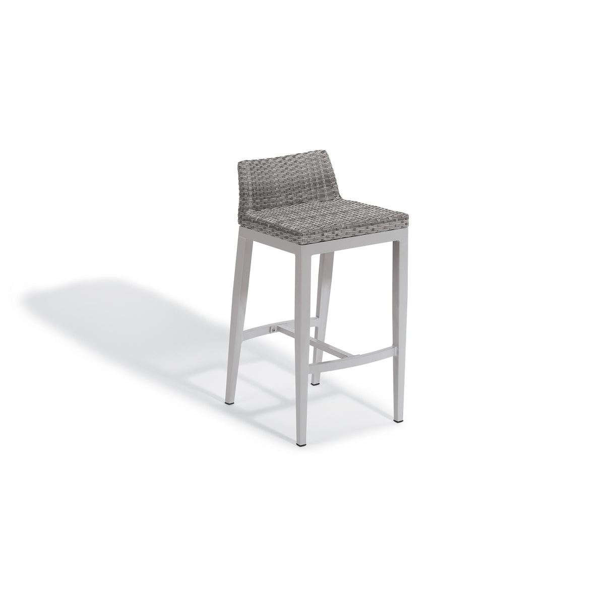 Argento bar stool with woven seat, back and a front footrail