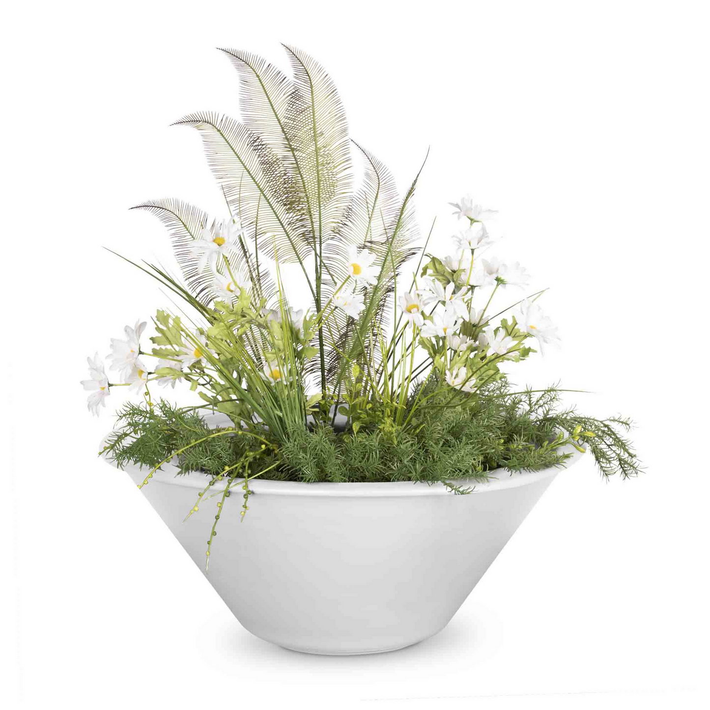 The Outdoor Plus 24" Round Cazo Planter Bowl - Powder Coated Metal - Black - | OPT-R24PCPO-BLK