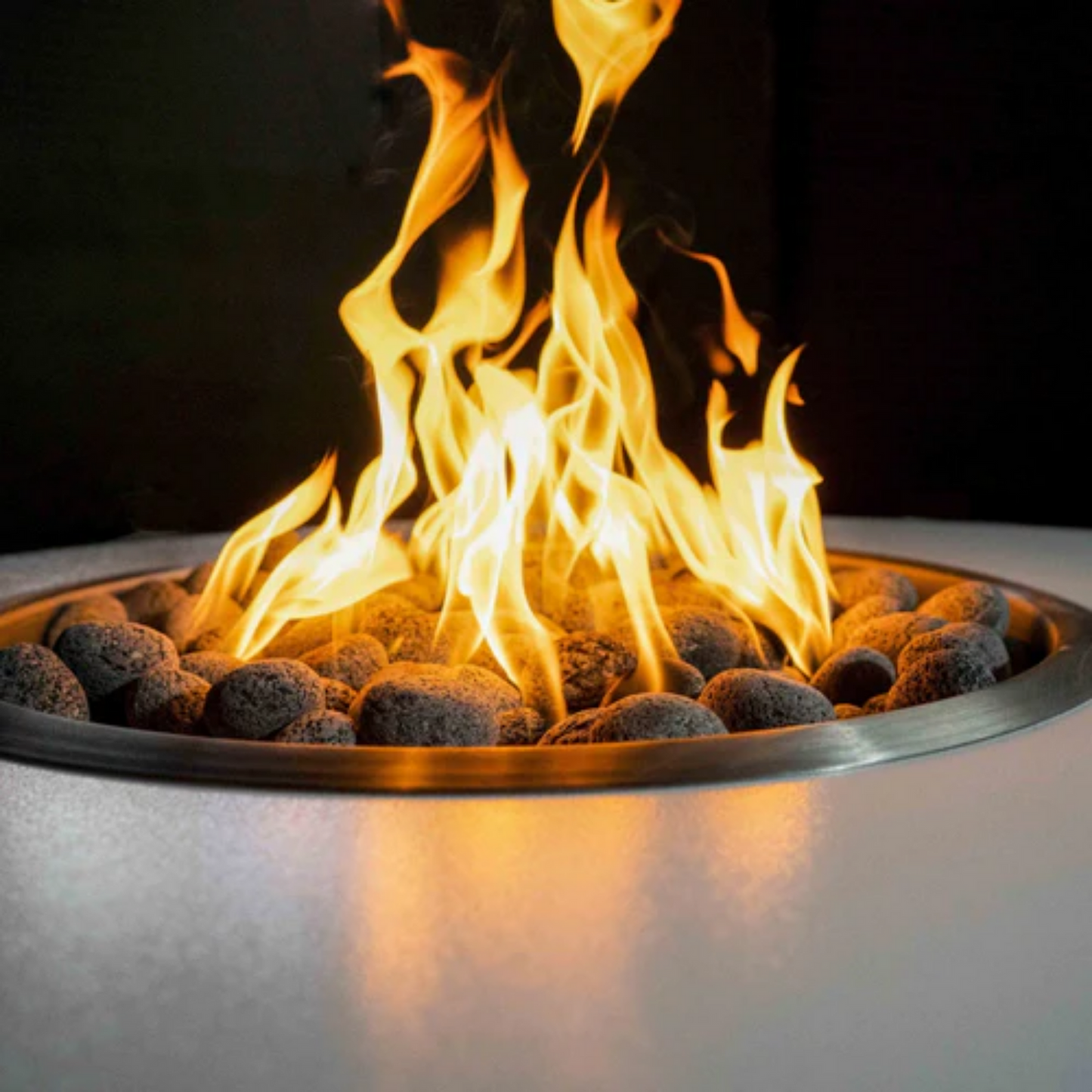 The Outdoor Plus 42 Round Isla Outdoor Fire Pit - Corten Steel - Match Lit - Natural Gas OPT-IFPCS42-NG