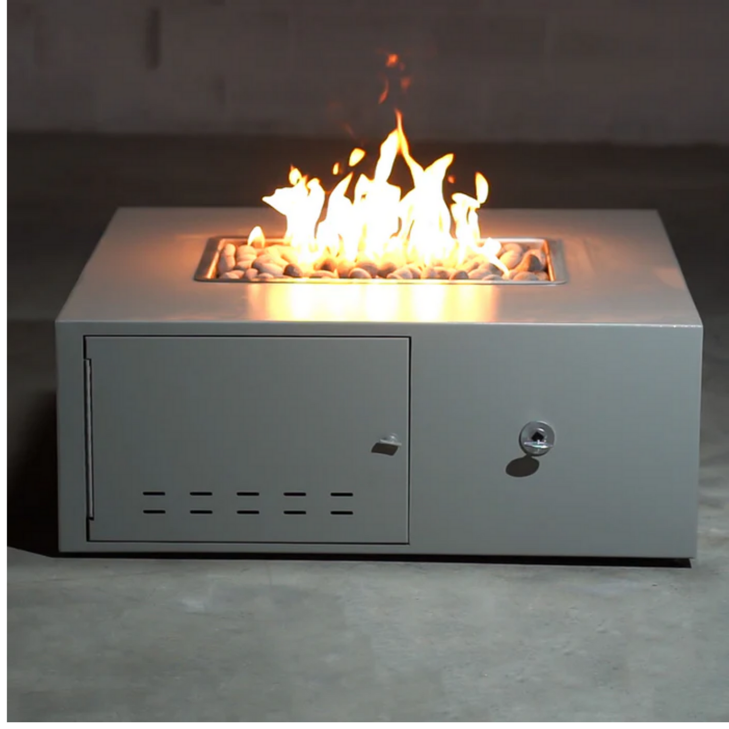 The Outdoor Plus 42" Square Gallaway Outdoor Fire Pit - Powder Coated Metal - Match Lit - Natural Gas | OPT-GALPC42-BWC-NG 2