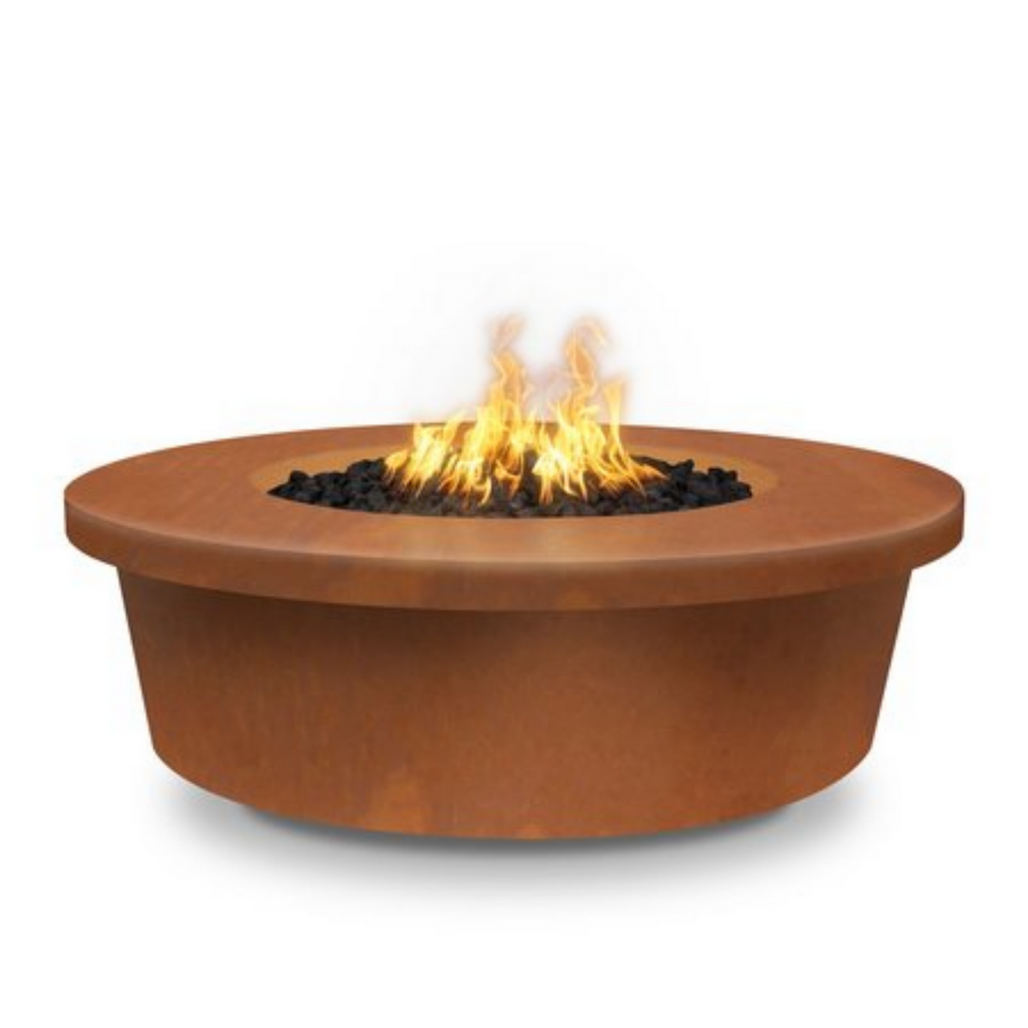 The Outdoor Plus 48" Round Tempe Outdoor Fire Pit - Corten Steel - Match Lit - Natural Gas | OPT-TEMCS48-NG