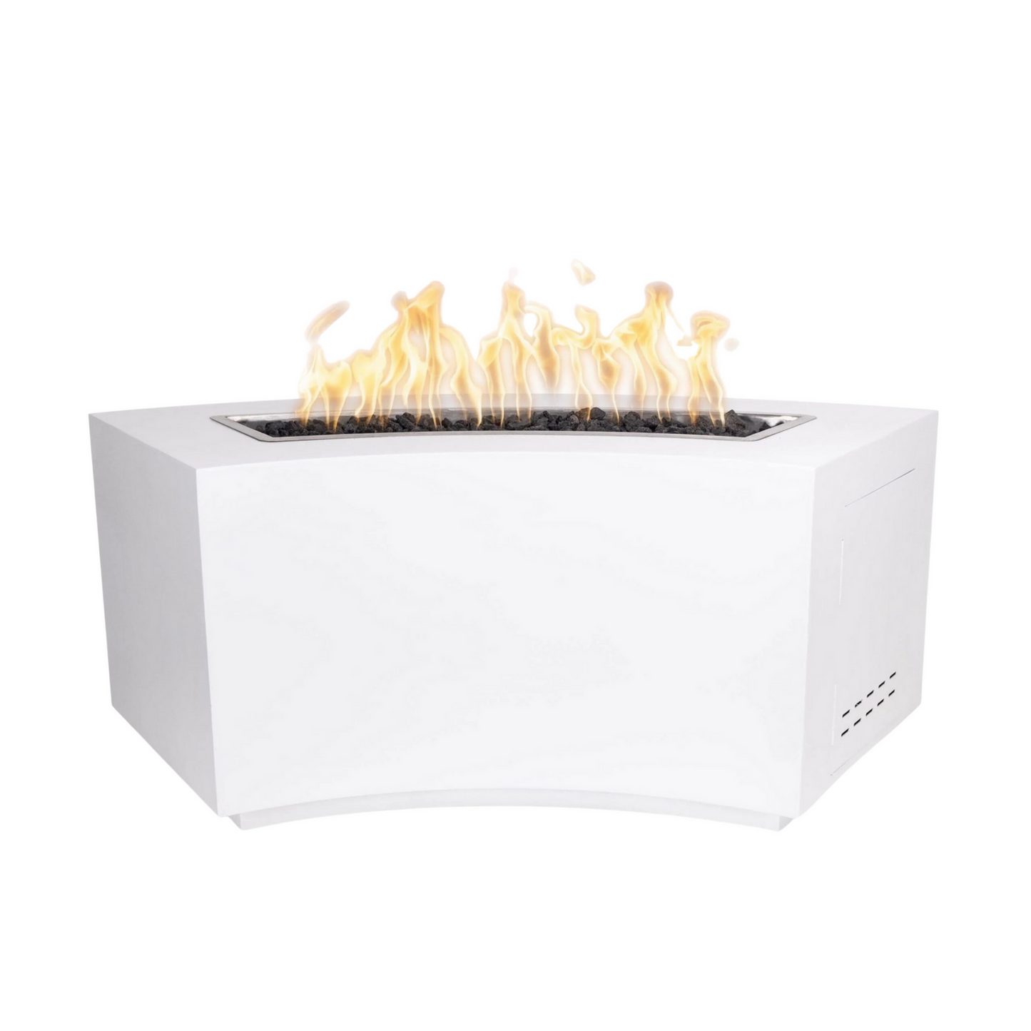 The Outdoor Plus 60" Curved Dixie Outdoor Fire Pit - Corten Steel - Match Lit - Natural Gas | OPT-DXCS60-NG