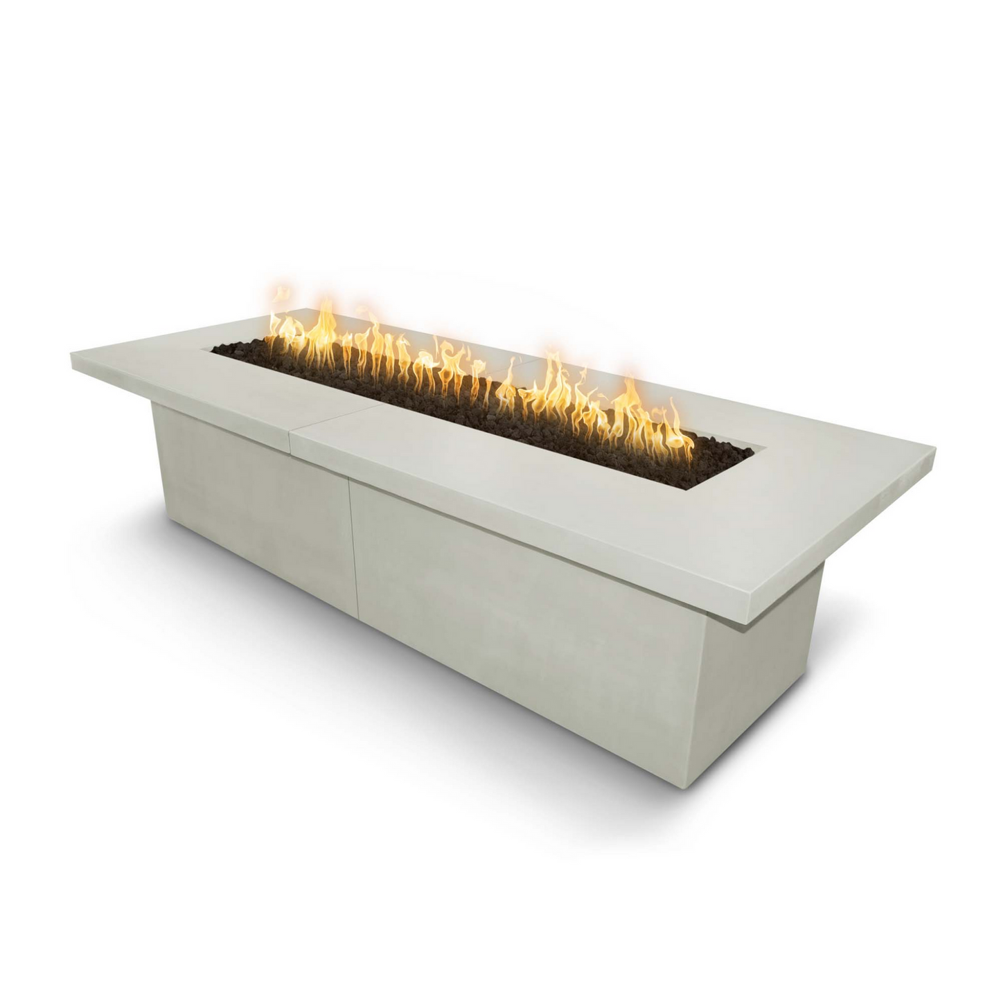 The Outdoor Plus 72 Rectangular Newport Outdoor Fire Table - Stainless Steel - Match Lit - Natural Gas OPT-NPTTSS72-NG