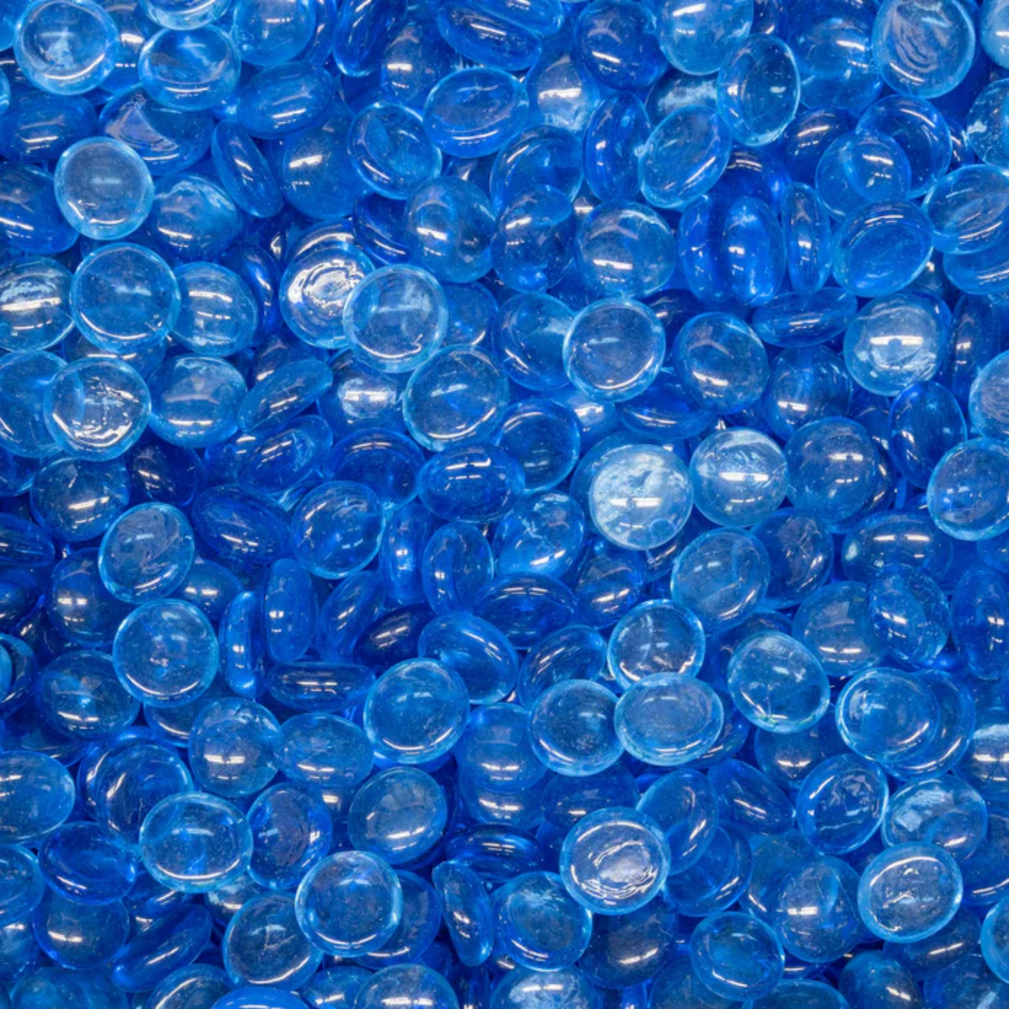 Fire Glass The Outdoor Plus, 25lb Cerulean Pebbles 3/4" | OPT-PBCER