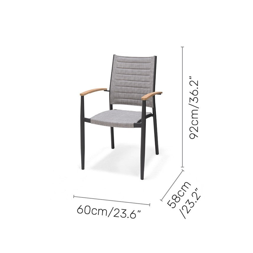 LifestyleGarden Topaz Stacking Outdoor Dining Armchairs, Set of 2