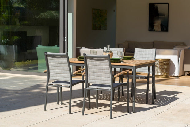 LifestyleGarden Topaz Teak and Aluminum 5 Piece Patio Dining Set