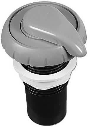 Waterway Spa Air Control 1in. Top Access A/C Notched Style Assembly, Gray 660-3577