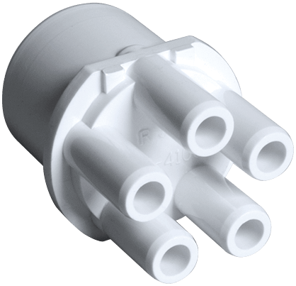 Waterway Plastics 806105119650 3/8" Smooth Barb 5 Port Transition 1" Spigot Manifold