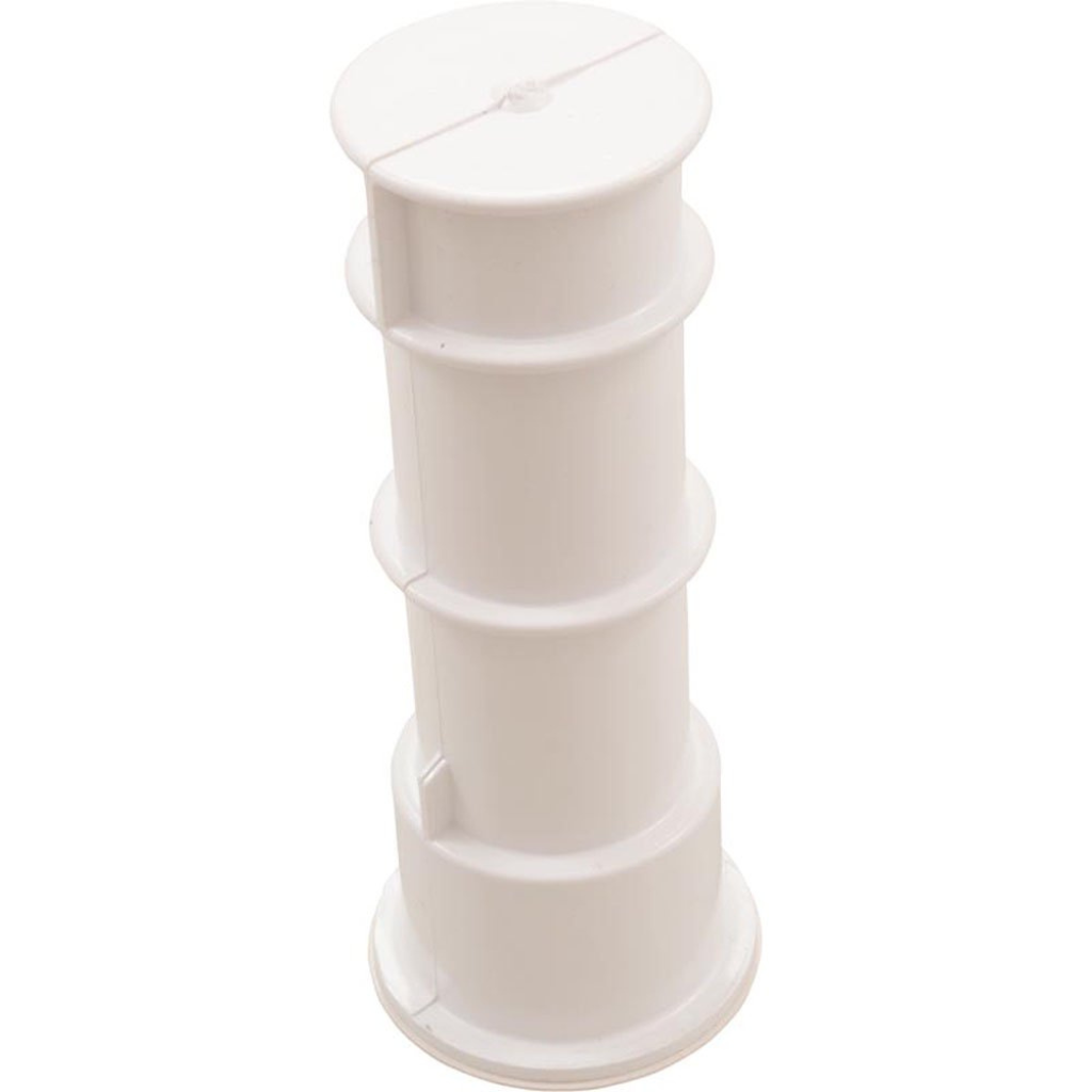 White Waterway Plastics volleyball pole holder for a secure poolside net setup.
