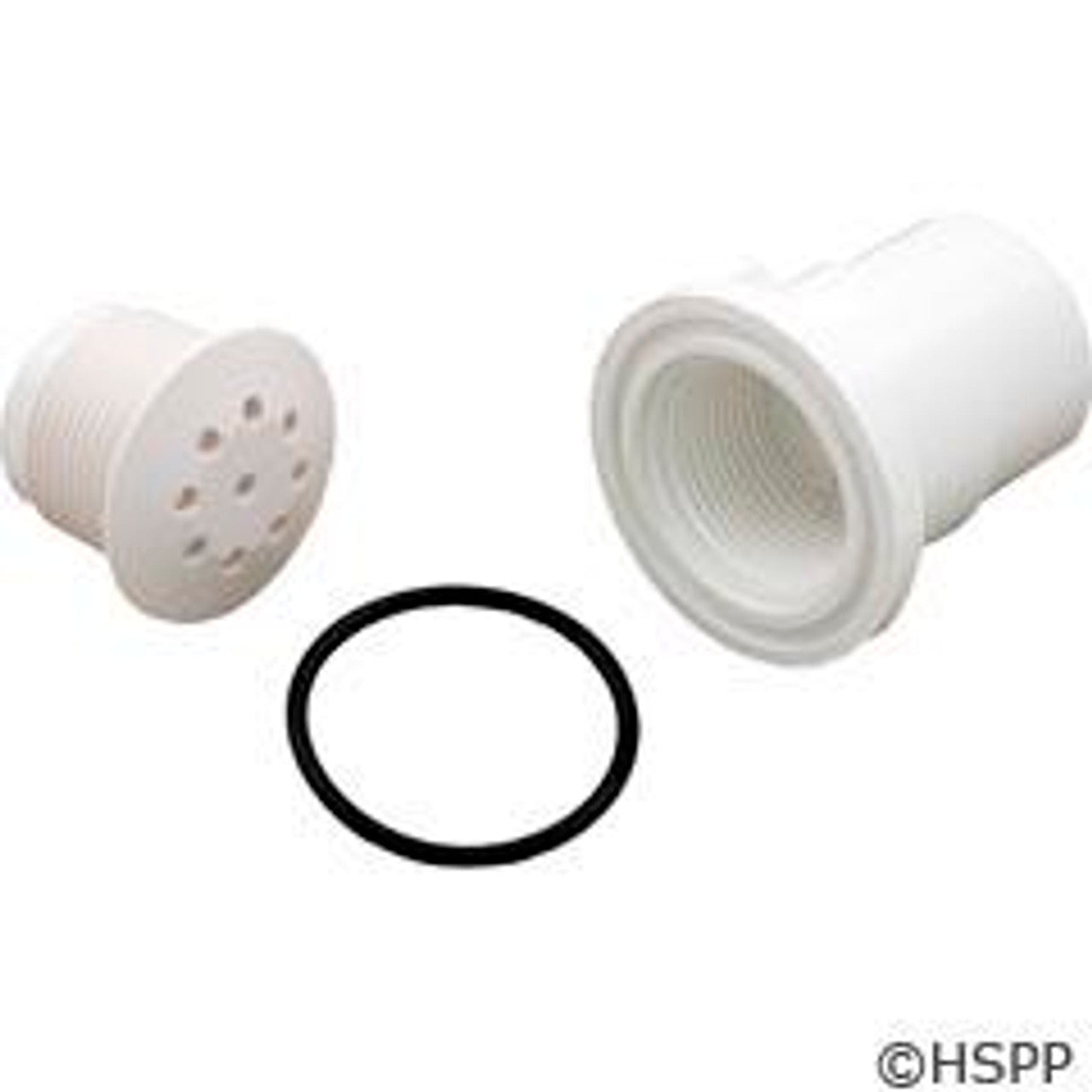 Waterway Top Flo 1" Spigot Air Injector with sleek white finish for pool filtration.