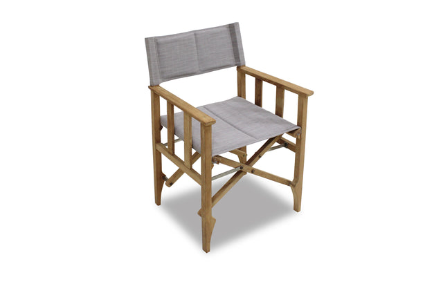 LifestyleGarden Zircon Teak Folding Director Chair, Vintage Khaki