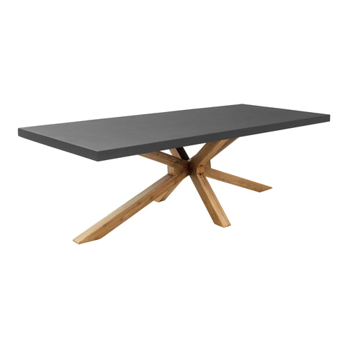 Suan Outdoor Patio Rectangular Dining Table, Gray