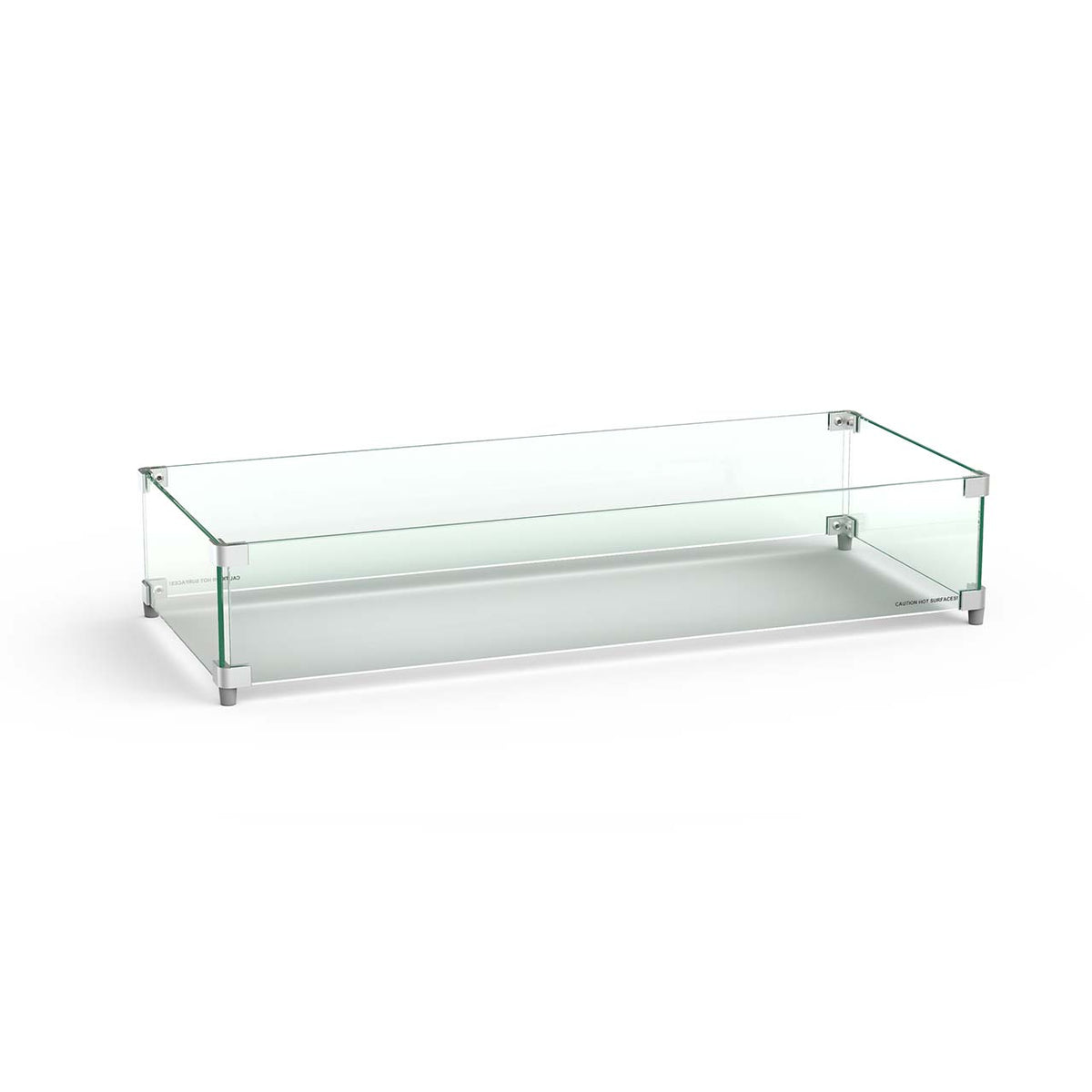 American Fyre Design rectangular glass wind guard, the same style as model 8213-WG (photo shows the 8204-WG size)