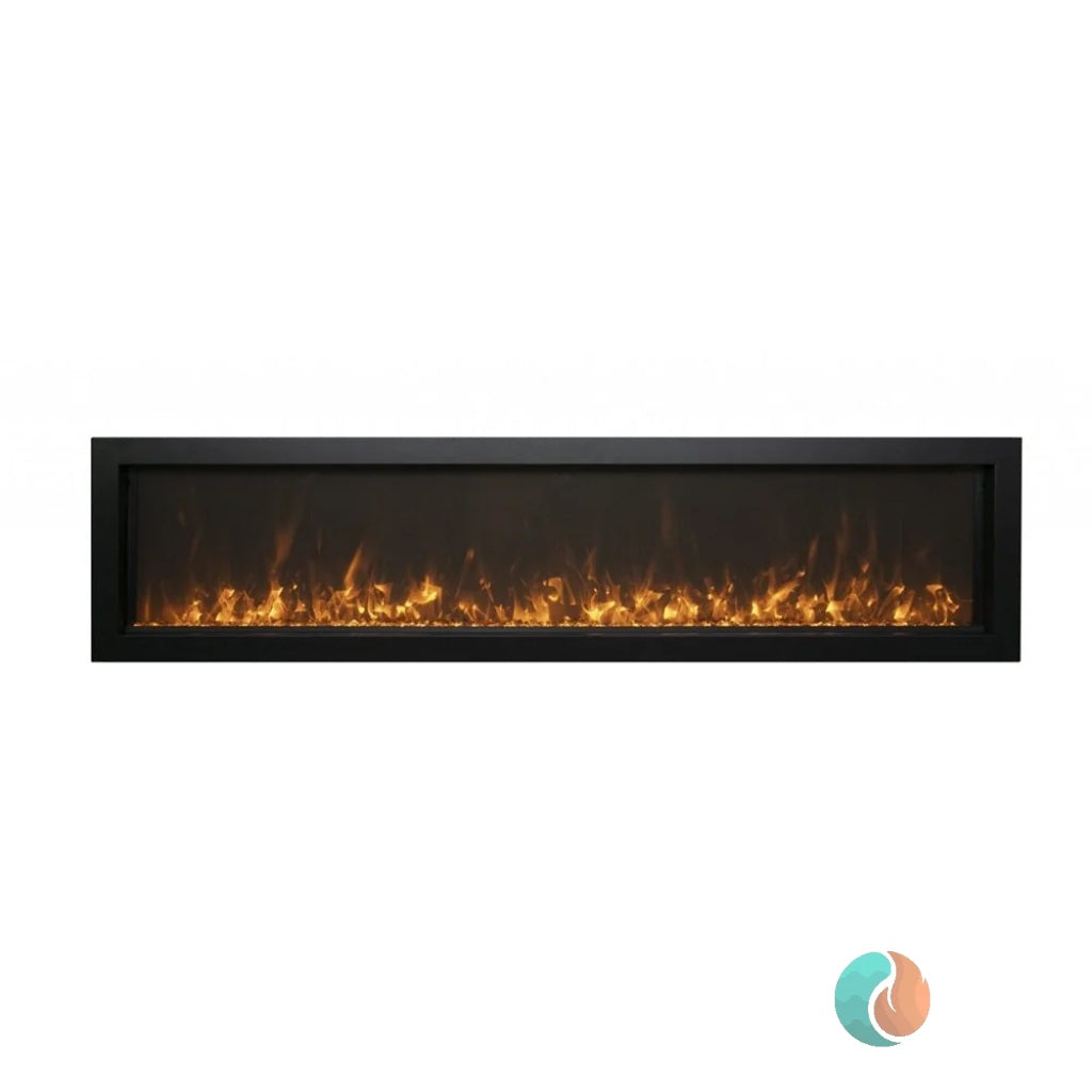 Amantii Panorama Slim Smart Electric Fireplace, 88", Indoor/Outdoor | BI-88-SLIM-OD
