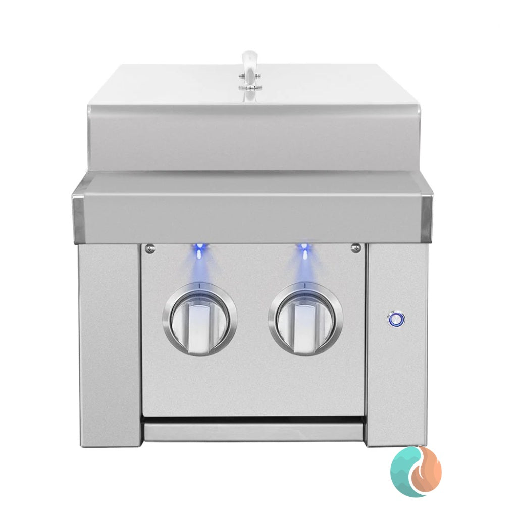 American Made Grills Estate Double Side Burner, Propane | ESTSB2-LP