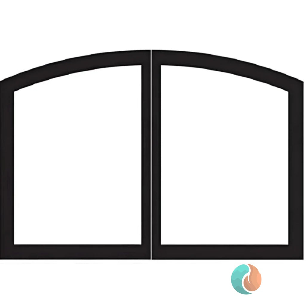 American Hearth Arch Door Set, Hammered Pewter, for VFD32 Firebox | VFR32SCHP