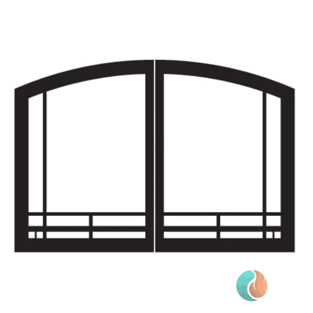 American Hearth Mission Arch Door Set, Black, for VFD36 Firebox | VFR36SMBL