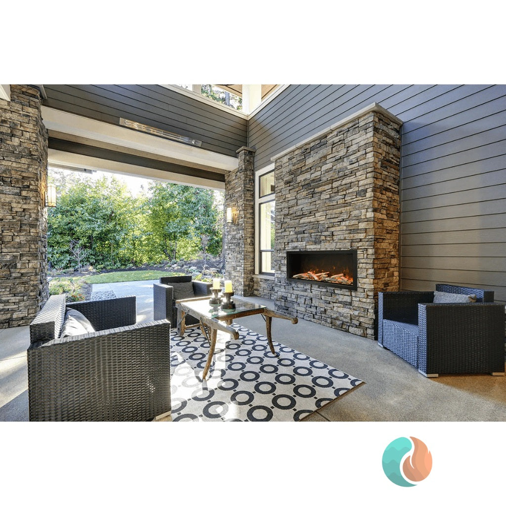 Amantii Symmetry Xtra Tall Smart Electric Fireplace, Indoor/Outdoor | SYM-34-XT