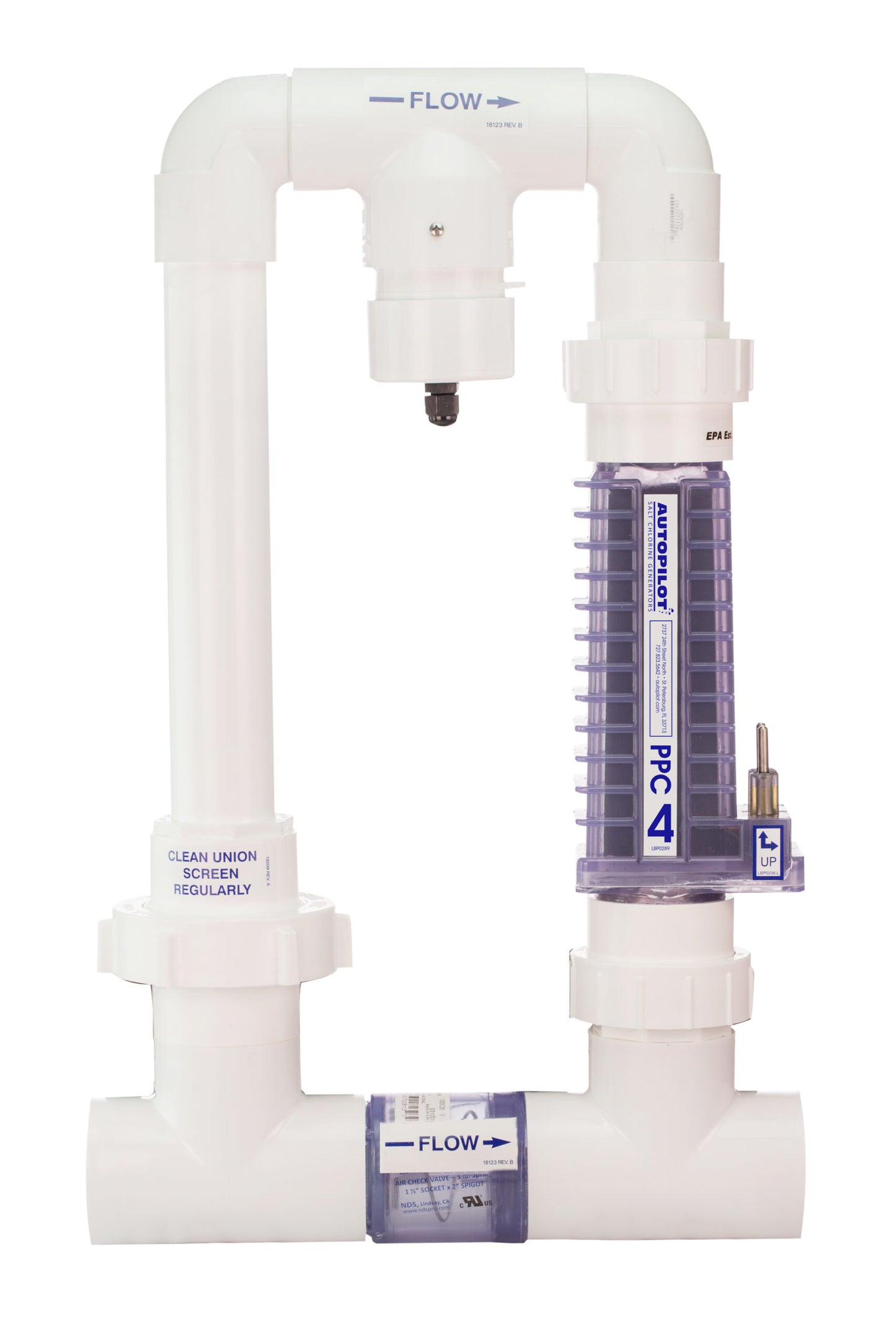 Autopilot PPM4 manifold assembly with PPC4 salt cell for Pool Pilot Evolve salt system