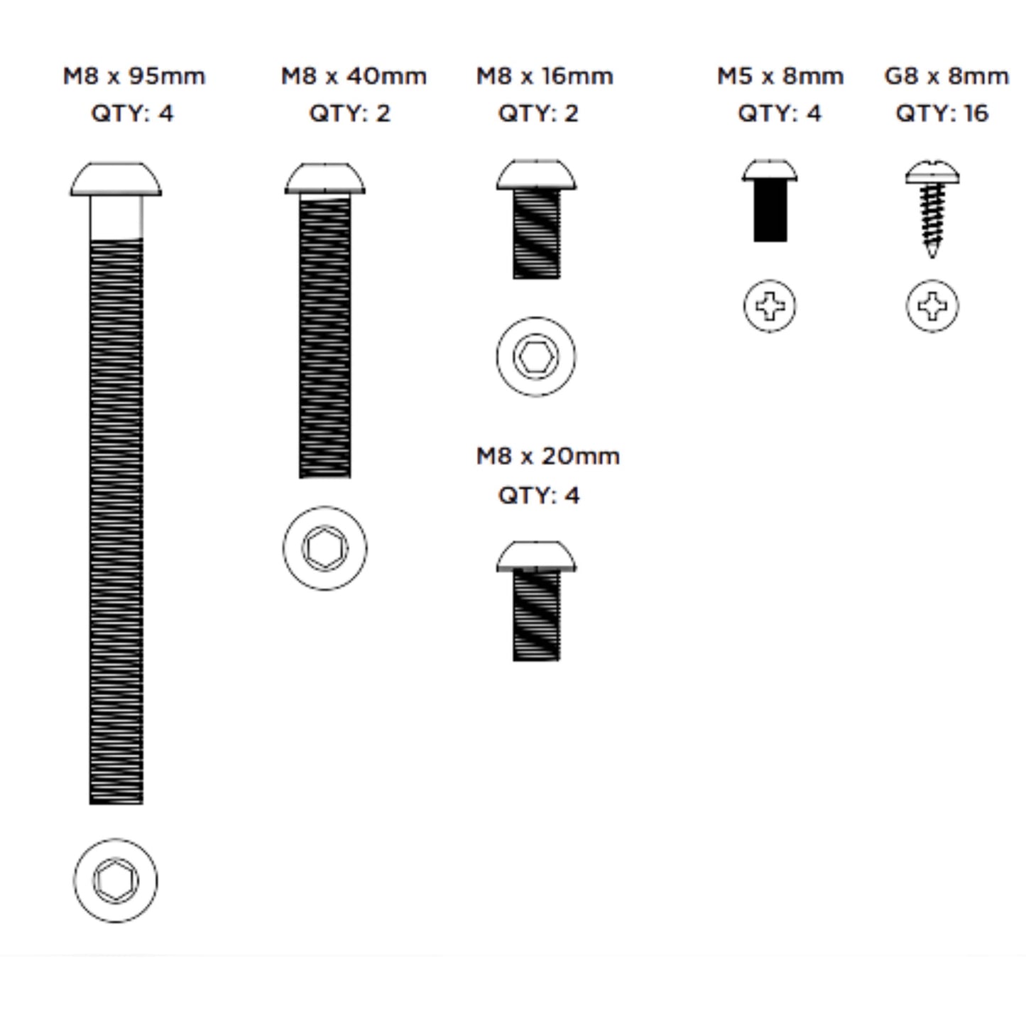 Bromic Bh8280015 Tungsten Smart Heat Portable Heater Screw Set Hardware Kits
