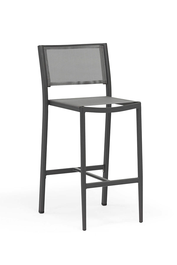 COUTURE Jardin Polo Armless Bar Stool in Anthracite