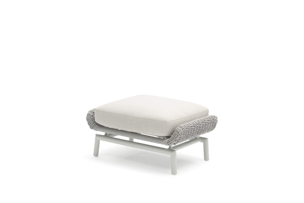 COUTURE Jardin Scoop Small Ottoman in Light Grey Aluminum / Silver Rope