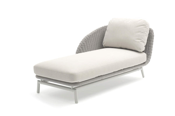 COUTURE Jardin Scoop Right Hand Chaise in Light Grey Aluminum / Silver Rope