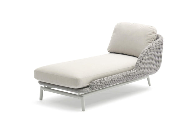 COUTURE Jardin Scoop Left Hand Chaise in Light Grey Aluminum / Silver Rope