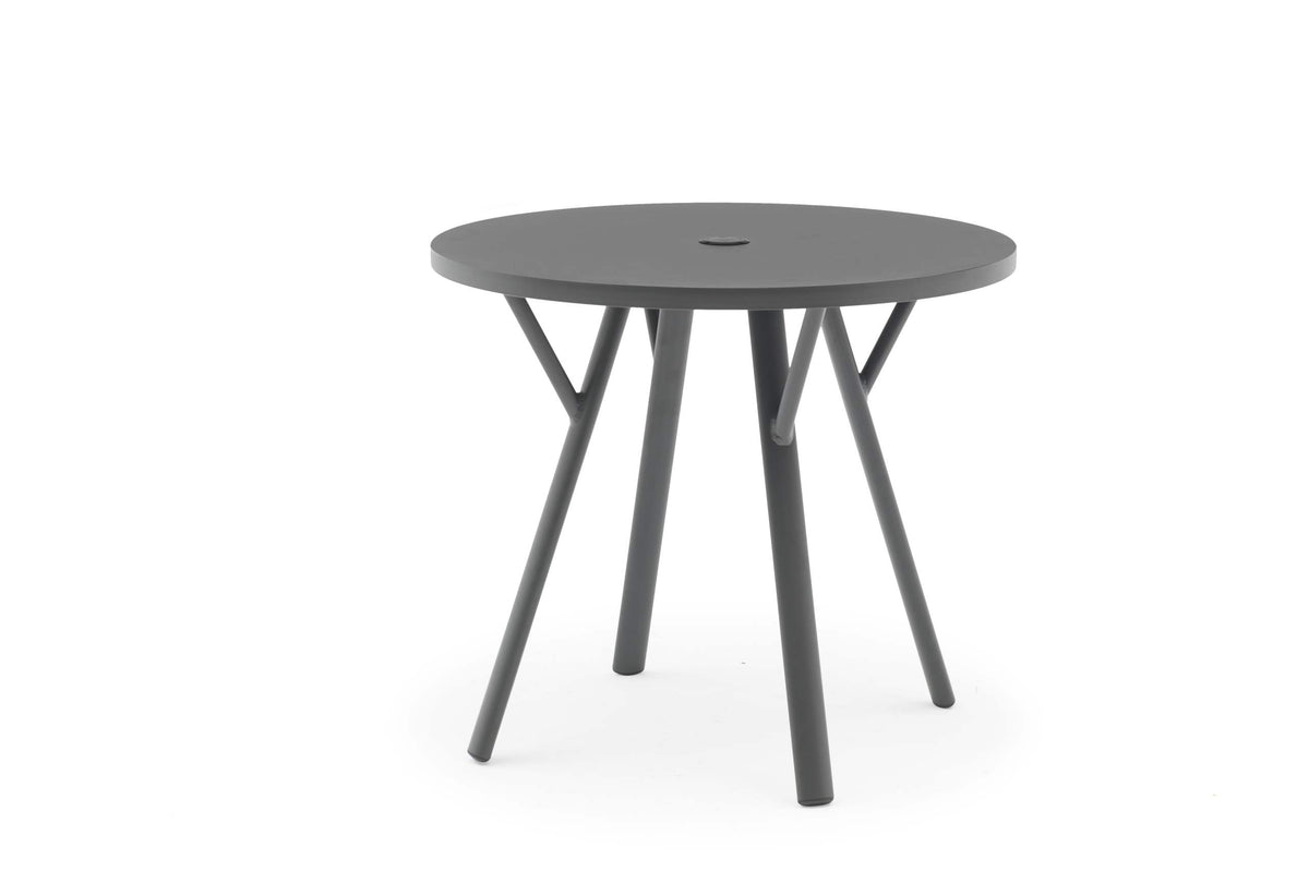 COUTURE Jardin Yes Round Bistro Table in Anthracite Aluminum