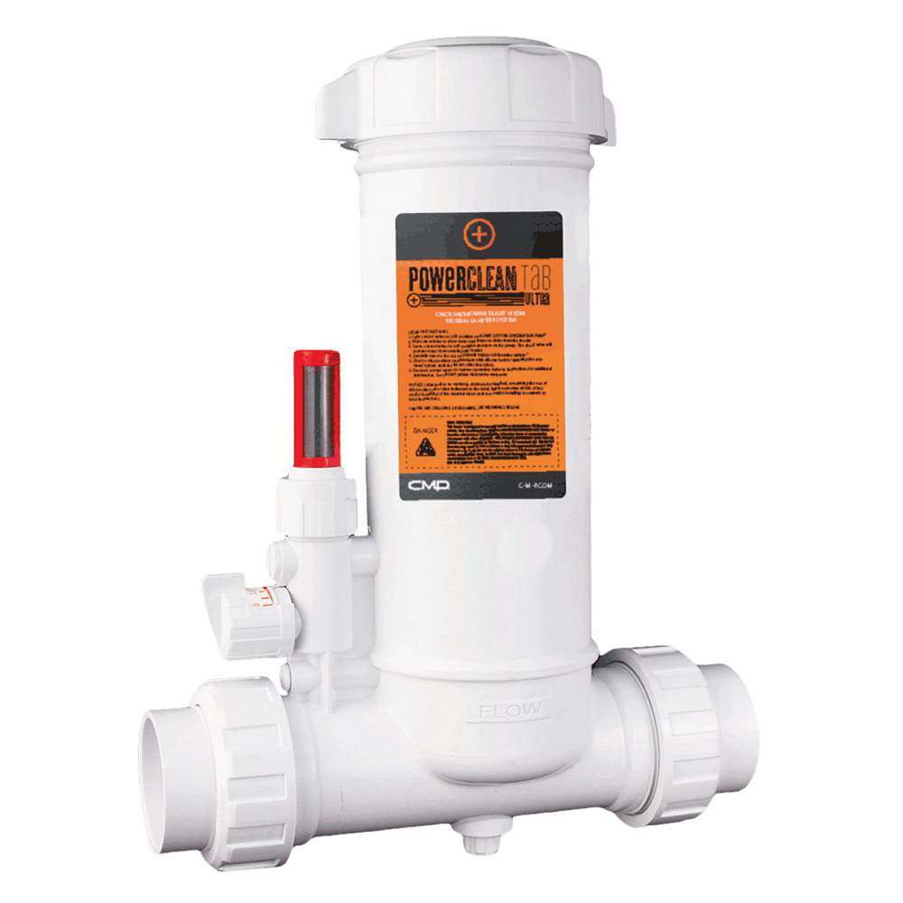 Custom Molded Products PowerClean Tab Ultra VS Chlorinator, Clear Glass Lid, model 25280-150-000