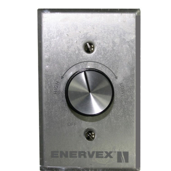 Enervex brushed steel fan speed control wall plate with knob, model 301.0108.1200
