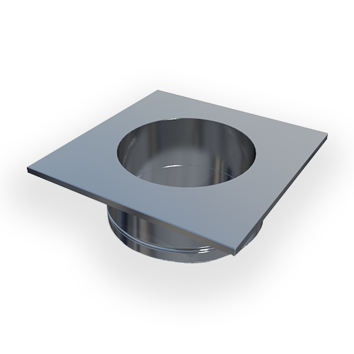 Enervex ASCA steel chimney adapter for air cooled chimneys, stainless plate with round collar