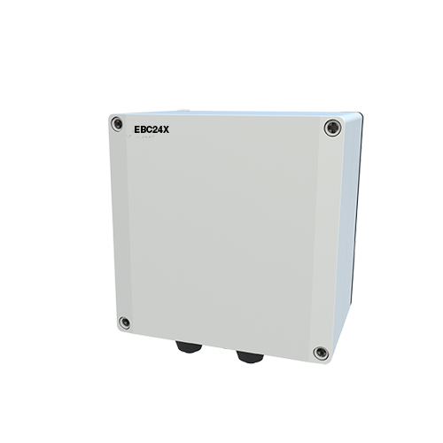 Enervex EBC 24X motor power relay in a polycarbonate enclosure, model EBC24X