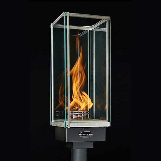 FireGarden Tempest Torch head, stainless steel with tempered glass panels