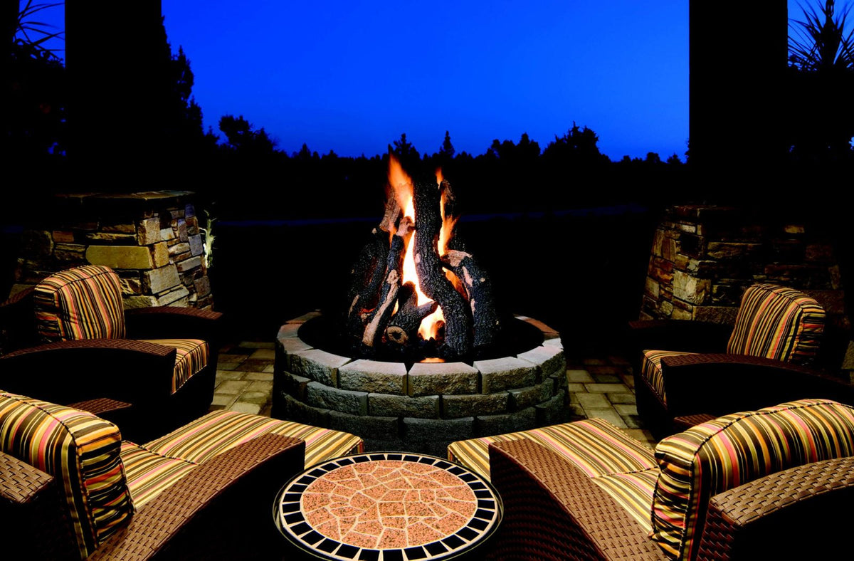 Golden Blount Grand Fire Pit Ceramic Gas Log Set, Golden Blount