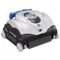 Hayward SharkVac XL robotic pool cleaner cleaning floor, walls, and waterline