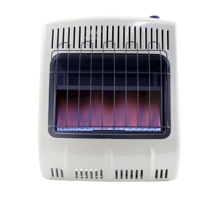 Heatstar vent free blue flame natural gas heater, 20,000 BTU, with thermostat, HSSVFBF20NGBT