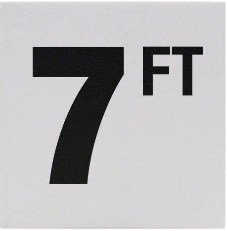 Inlays 7 W/Ft Depth Marker-Ceramic Blk/Wht Skid Resistant 6" Depth Marker 7 Ft Skid Resistant 6In X 6In Ceramic 7Ft Sr | C620070