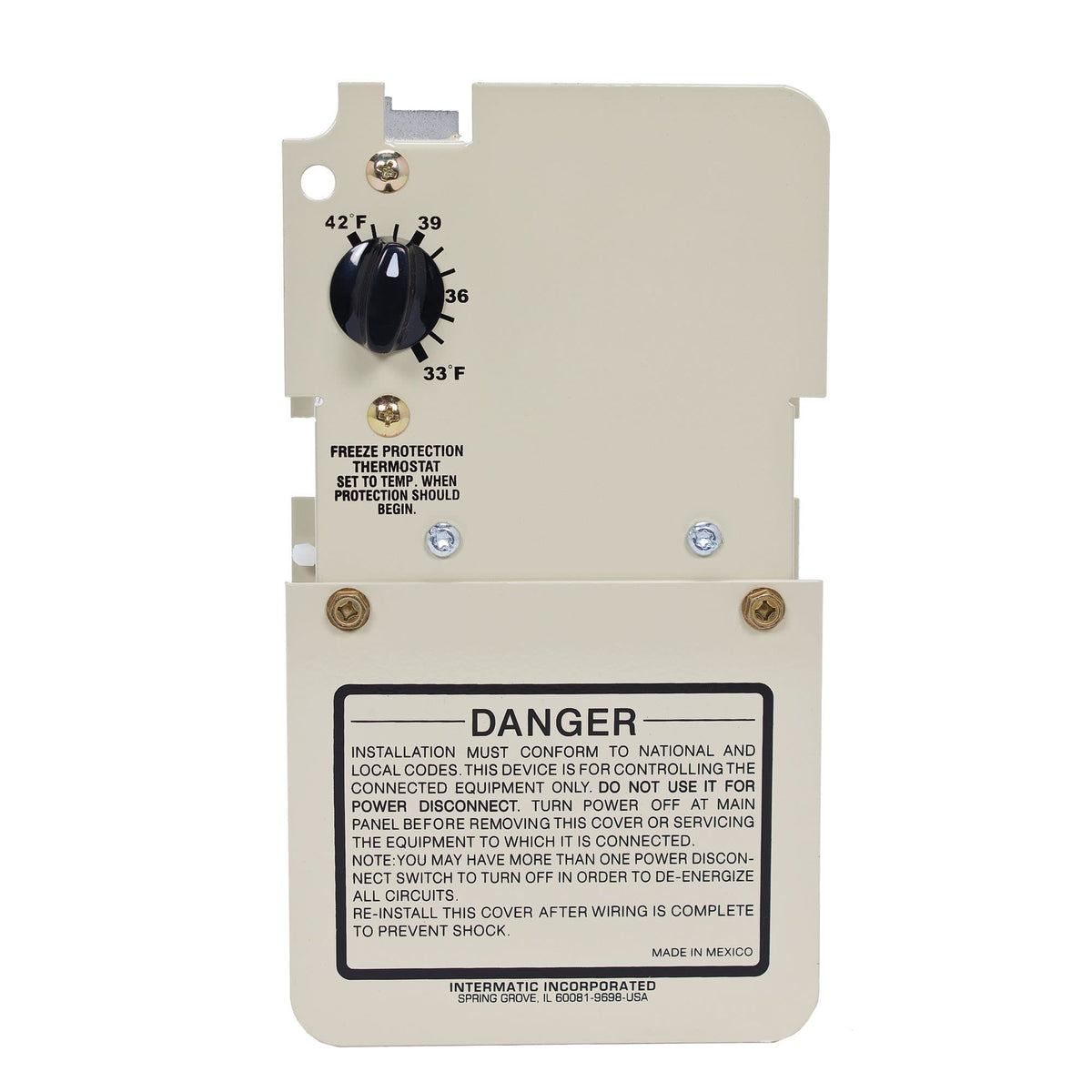 Intermatic Freeze Protection Thermostat, 240V, Fits T10000R, T30000R, T40000R, model PF1102M