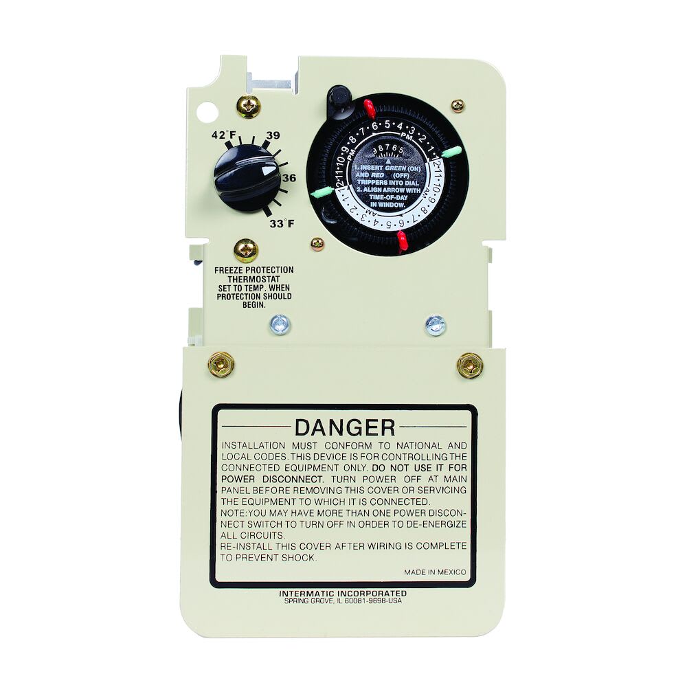 Intermatic 24 Hour Mechanical Timer with Thermostat, 120/240V, Freeze Protection, model PF1103MT