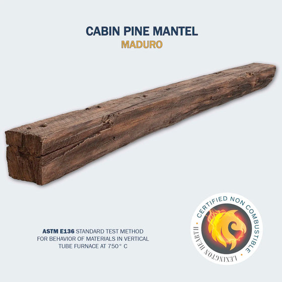 Lexington Hearth Cabin Pine non-combustible mantel shelf