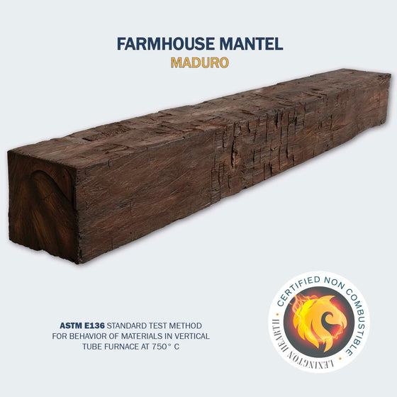 Lexington Hearth Farmhouse non-combustible beam mantel