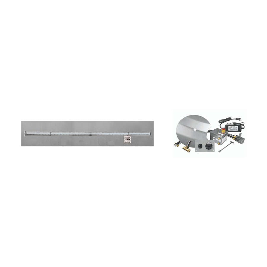 Firegear LOF-9608FTAWS-N 96 x 8 natural gas AWS linear flat T-burner system