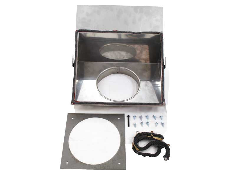 Napoleon EPA335KT low clearance stainless steel flue connector kit including rope gasket and mounting hardware for wood fireplaces.