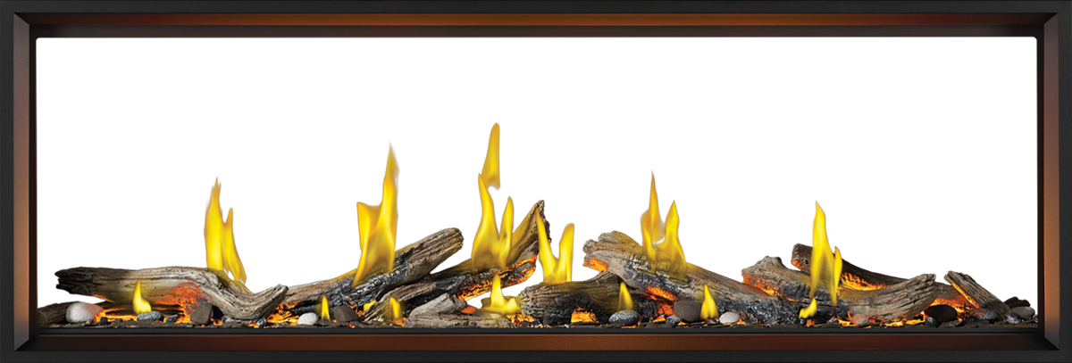 Napoleon Tall Linear Vector 74 See Through Fireplace with Luminous Logs, Natural Gas
