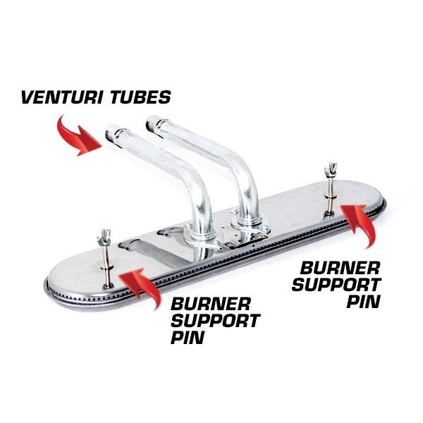 Phoenix Grills stainless steel oval burner and venturi tube set