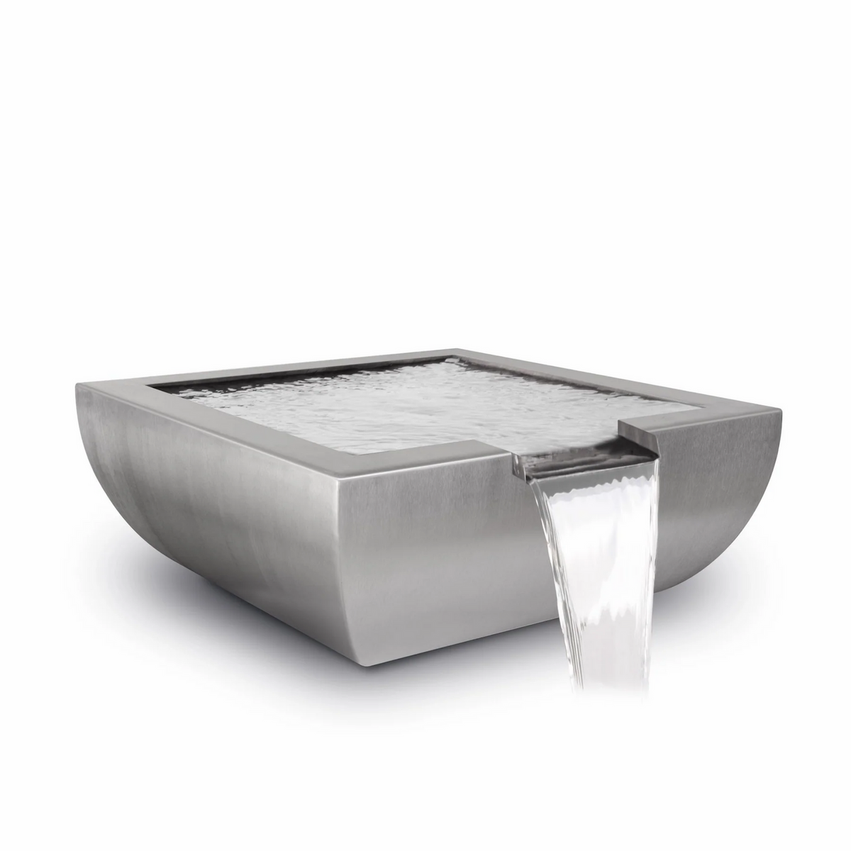 The Outdoor Plus Avalon Water Bowl, 24 inch, Square, Powder Coated Metal, model OPT-24AVPCWO