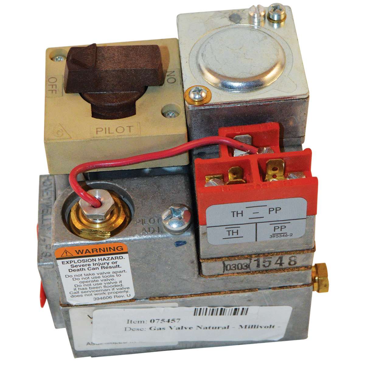 Pentair Natural Gas Millivolt Gas Valve, VS820C, model 75457