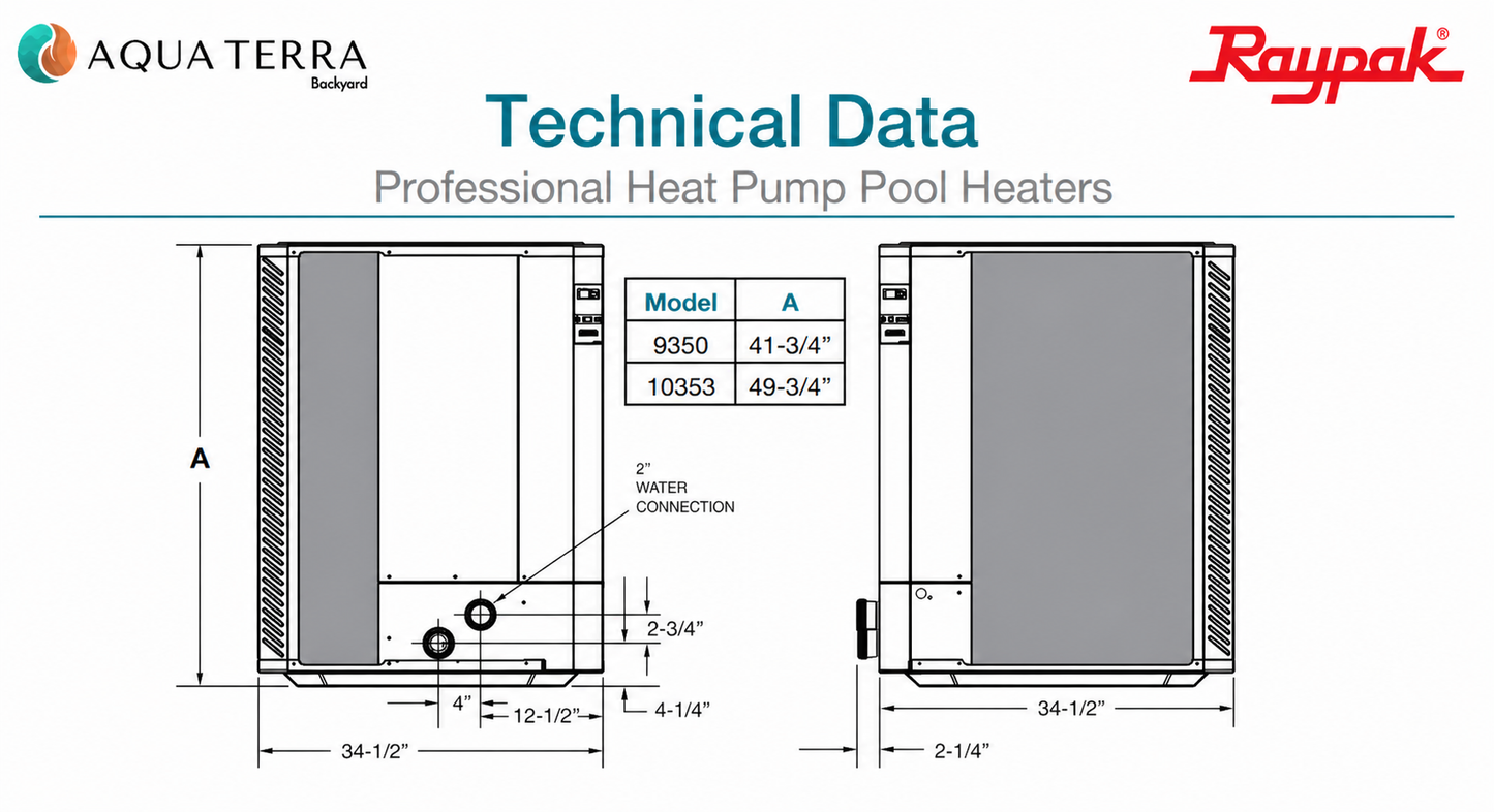 Raypak Professional TWPH-9353EHC17 140k BTU Titanium Heat Pump