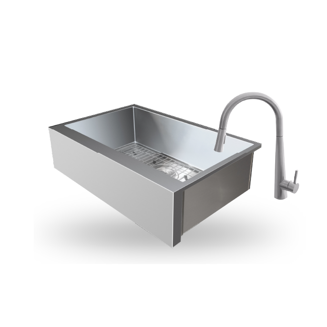 Summerset SNK-32FH-P 32-inch farmhouse sink with faucet